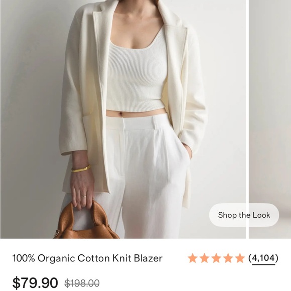 Quince 100% cotton sweater blazer - Picture 2 of 2